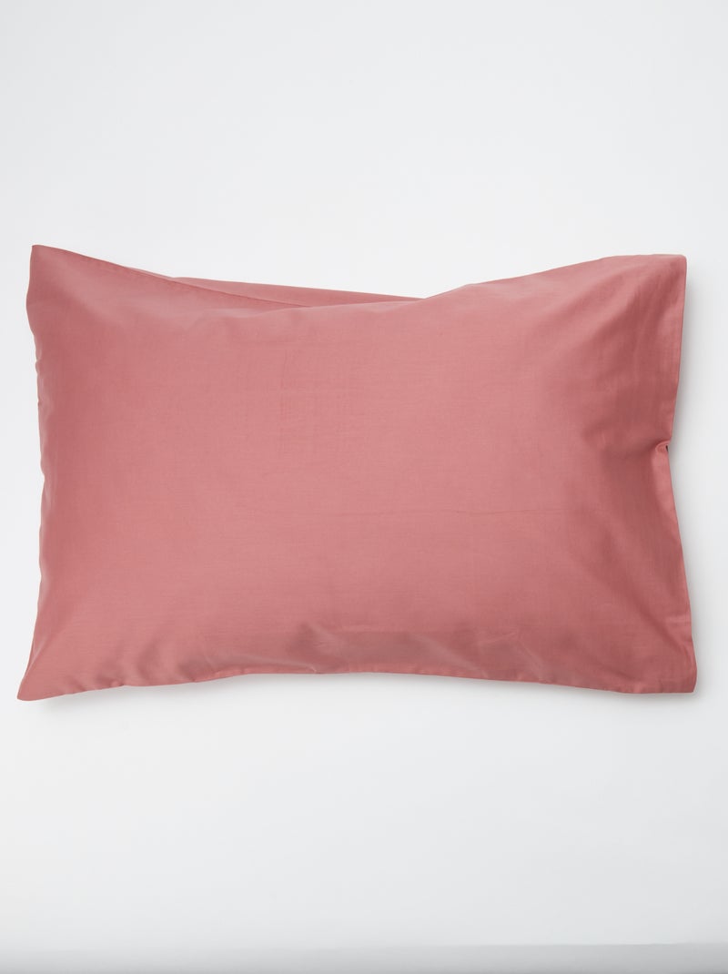 Taie d'oreiller 50 x 70 cm en coton Vieux rose - Kiabi