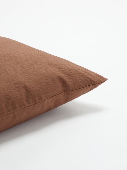 Taie d'oreiller unie - 50 x 70 cm en seersucker - Kiabi