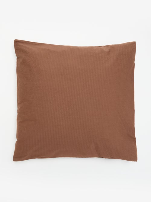 Taie d'oreiller unie - 63 x 63 cm en seersucker - Kiabi