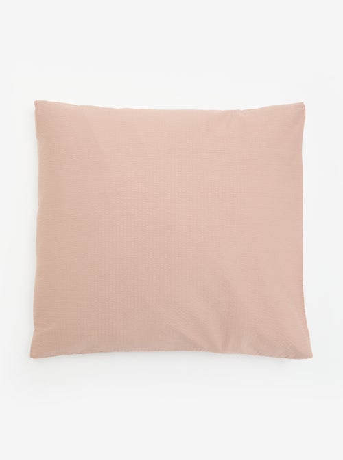 Taie d'oreiller unie - 63 x 63 cm en seersucker - Kiabi
