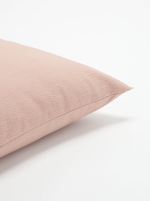 Taie d'oreiller unie - 63 x 63 cm en seersucker - Kiabi