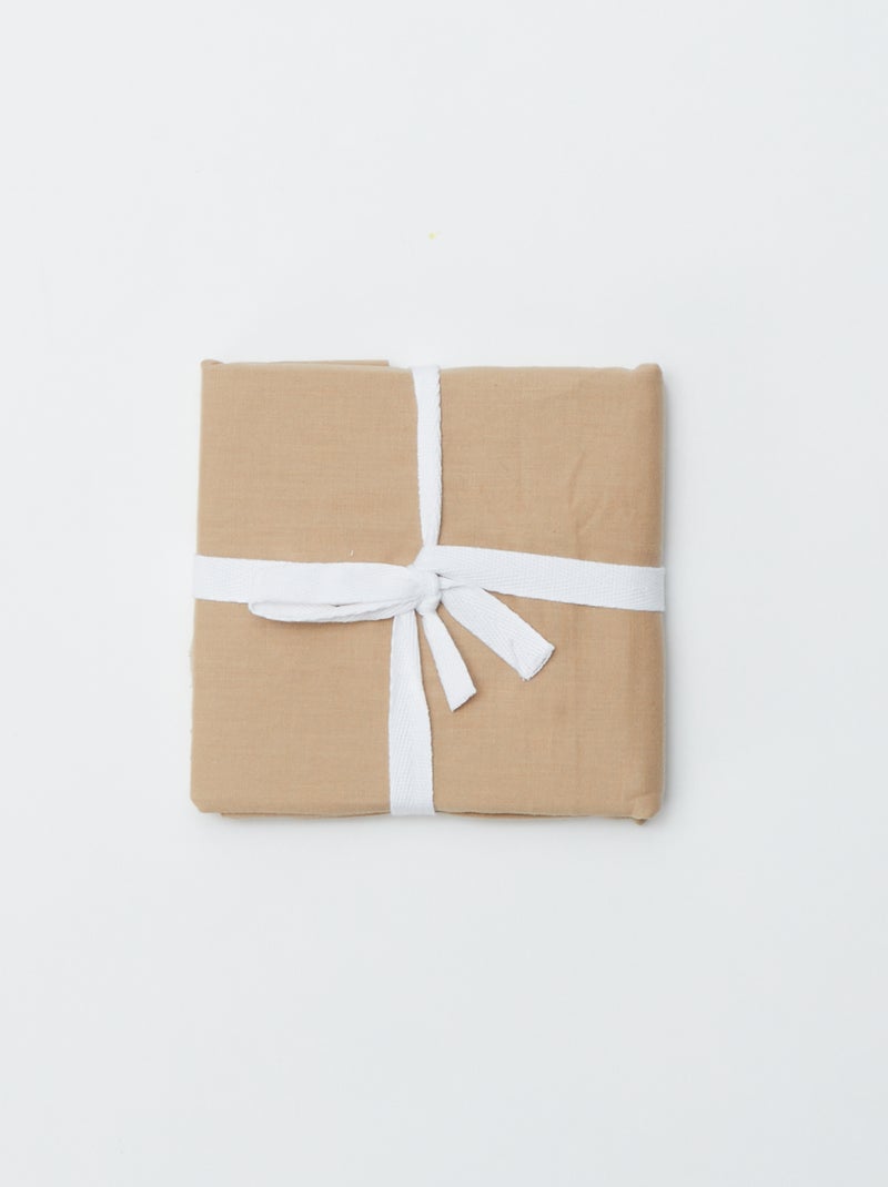 Taie d'oreiller unie 63 x 63 cm en coton Beige - Kiabi