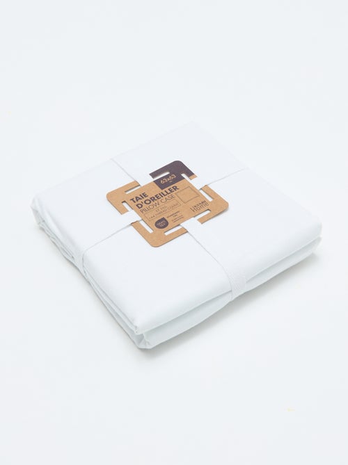 Taie d'oreiller unie 63 x 63 cm en coton - Kiabi