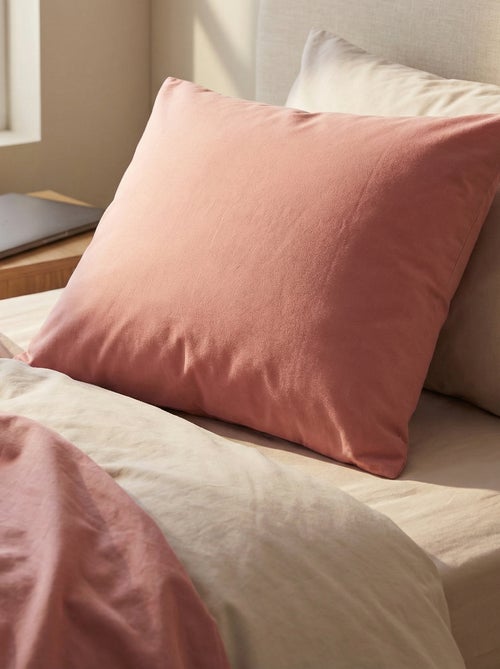 Taie d'oreiller unie 63 x 63 cm en coton - Kiabi