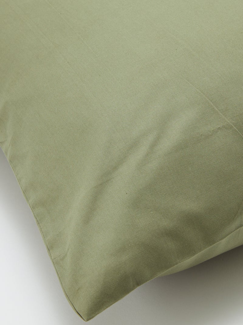 Taie d'oreiller unie 63 x 63 cm en coton Vert - Kiabi