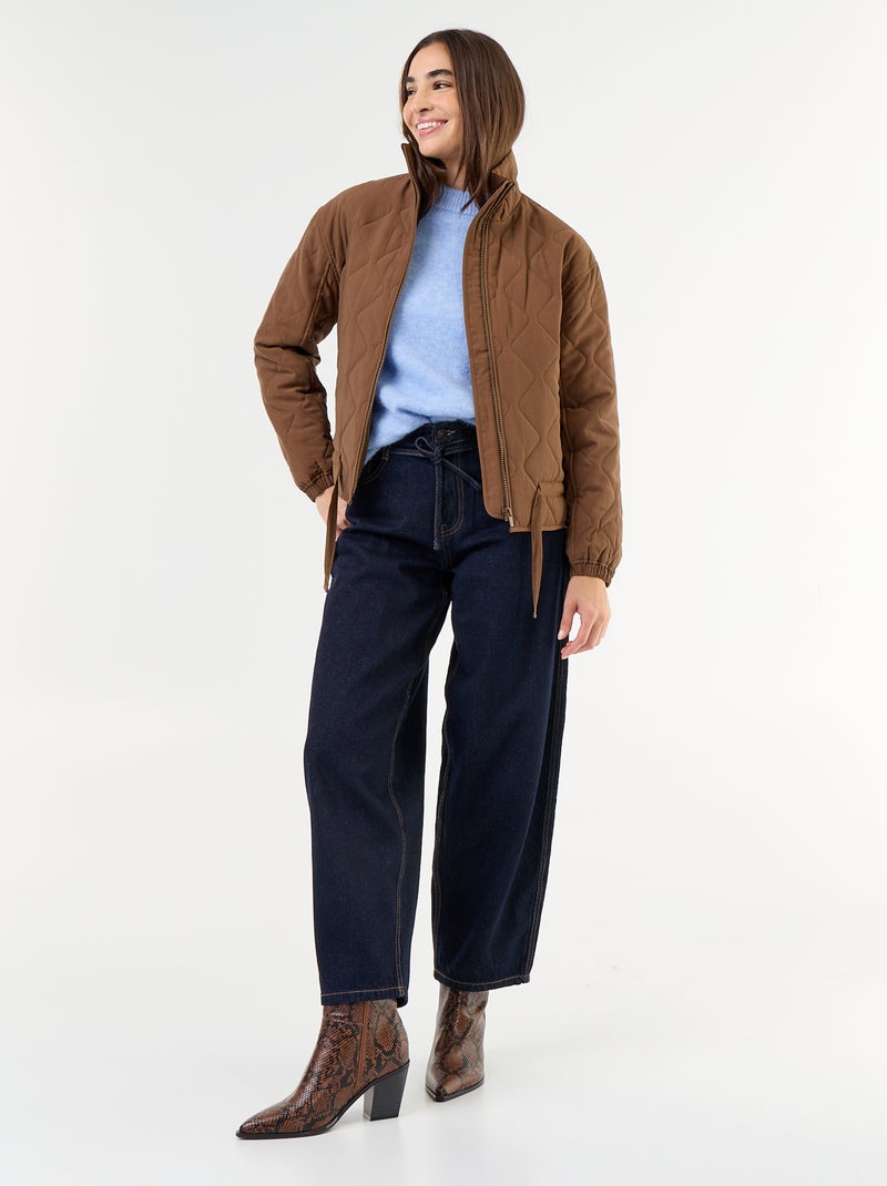 Taillierte Steppjacke Braun - Kiabi