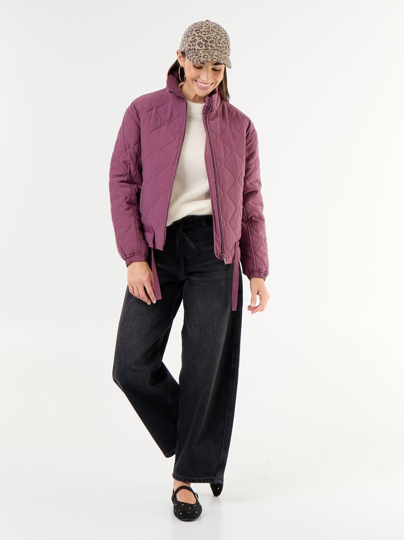 Taillierte Steppjacke Lila - Kiabi