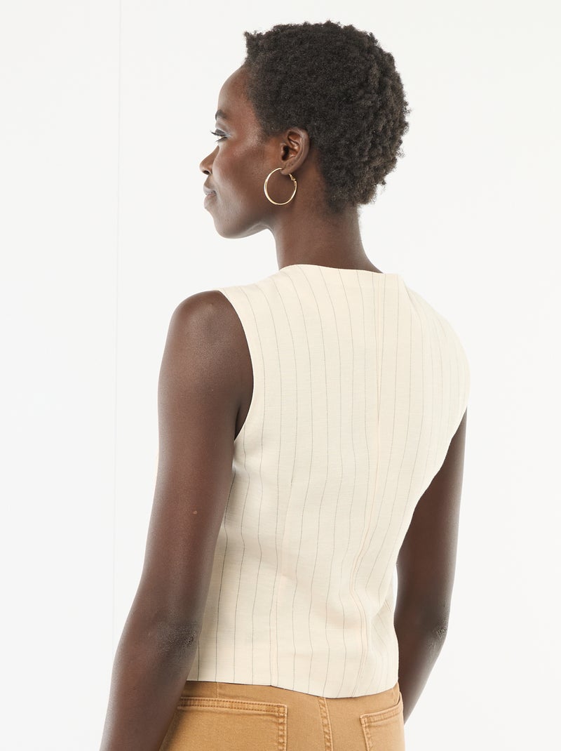 Tailored Blazer with Gold Buttons Beige - Kiabi