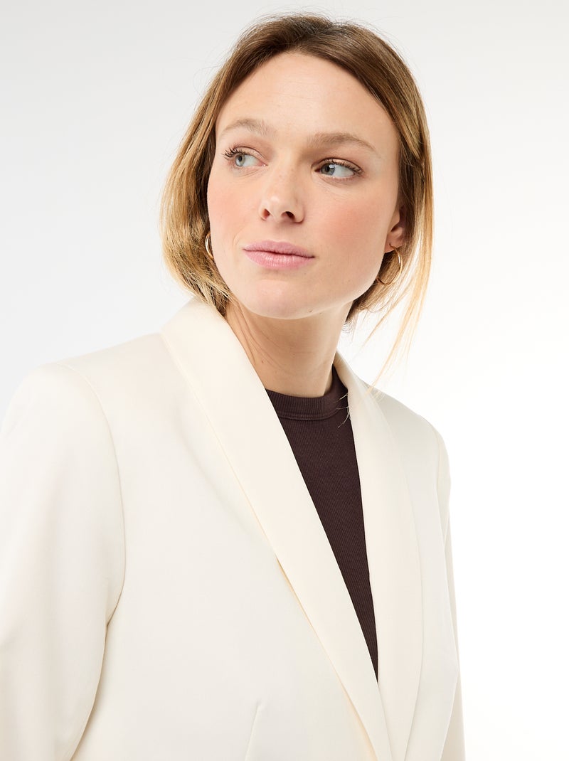 Tailored Blazer with Shawl Collar White - Kiabi