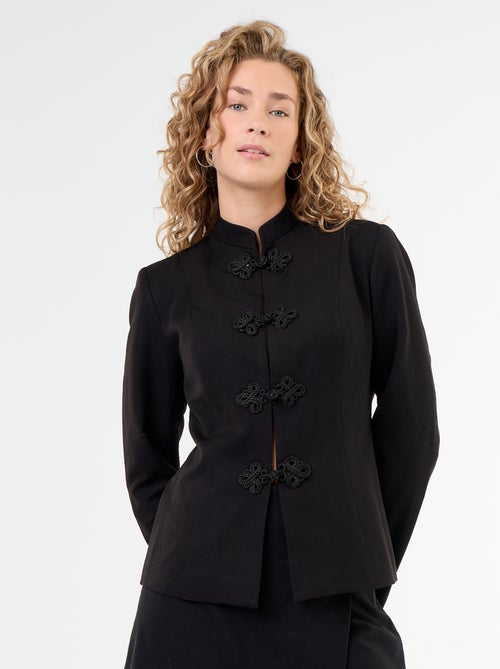 Tailored Jacket with Mandarin Closure Detail - Kiabi