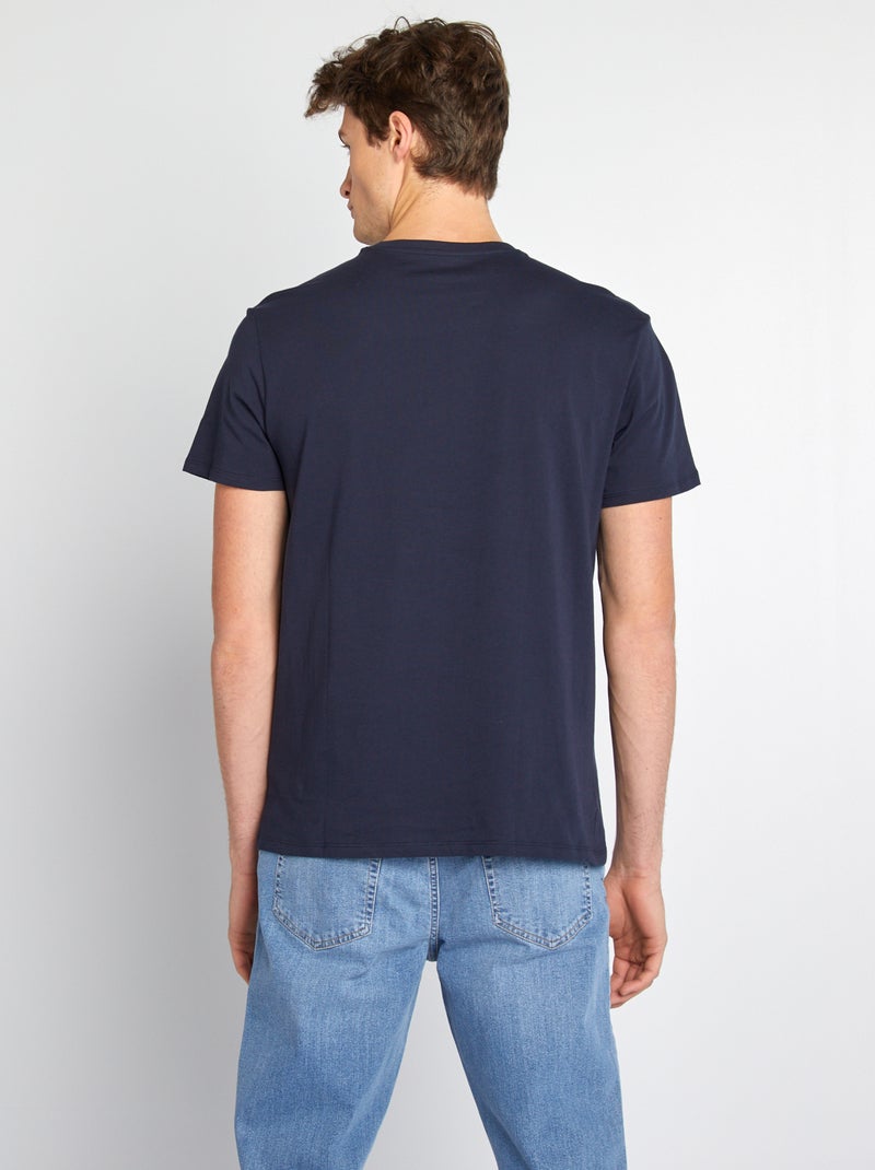 Tall Men's Plain Pure Cotton T-Shirt BLUE - Kiabi