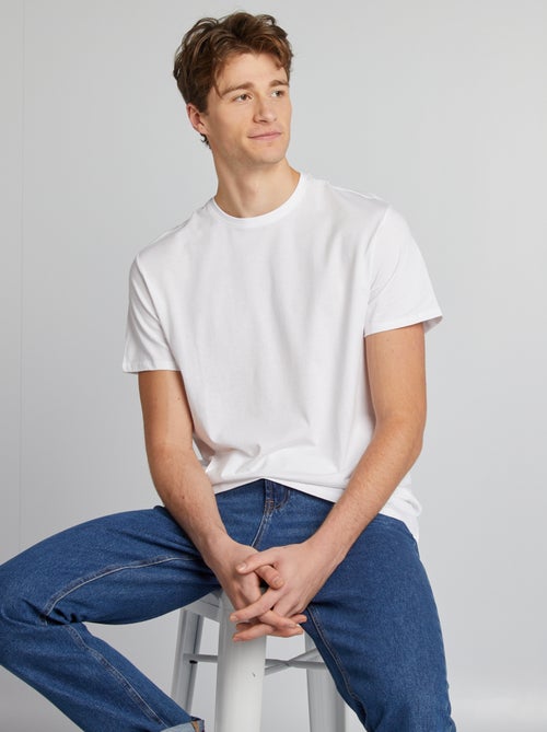 Tall Men's Plain Pure Cotton T-Shirt - Kiabi