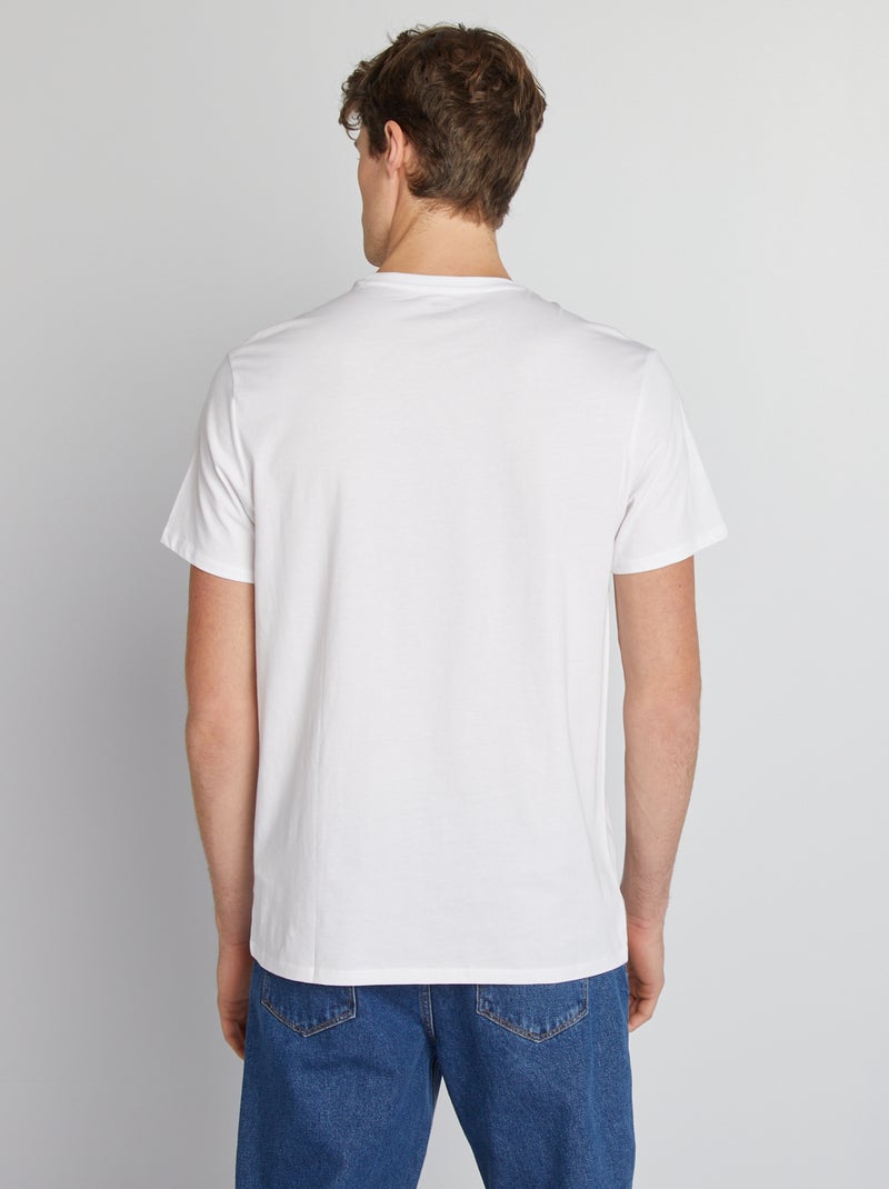 Tall Men's Plain Pure Cotton T-Shirt white - Kiabi