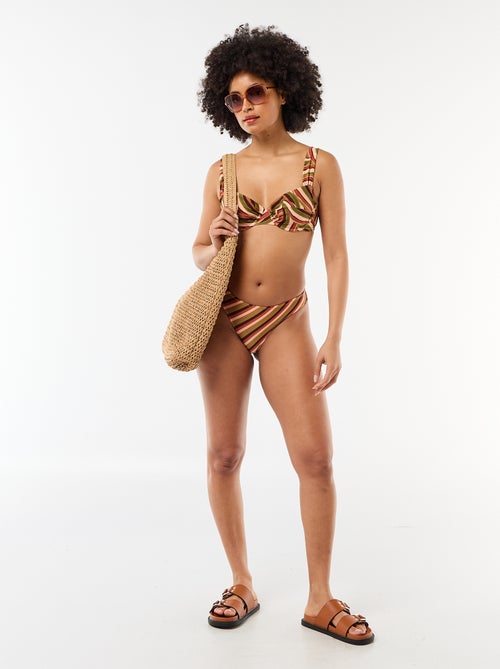 Tanga de bain en microfibre imprimée - Kiabi