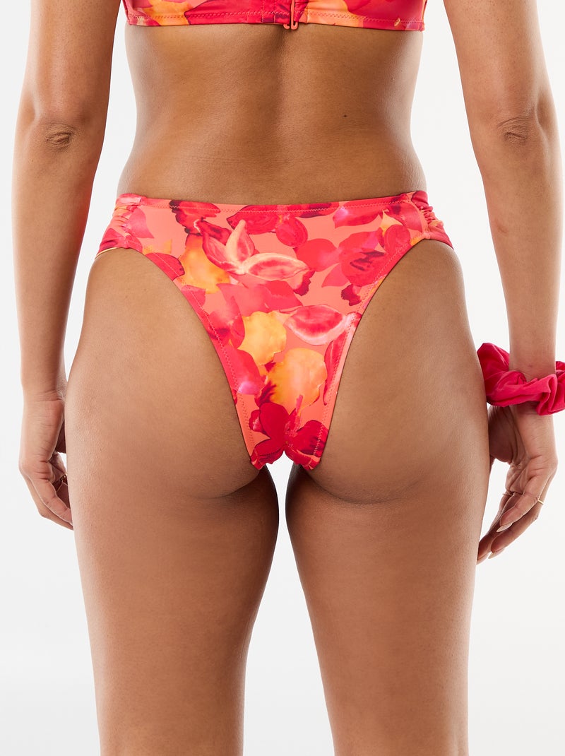 Tanga de bain print fleurs Orange - Kiabi