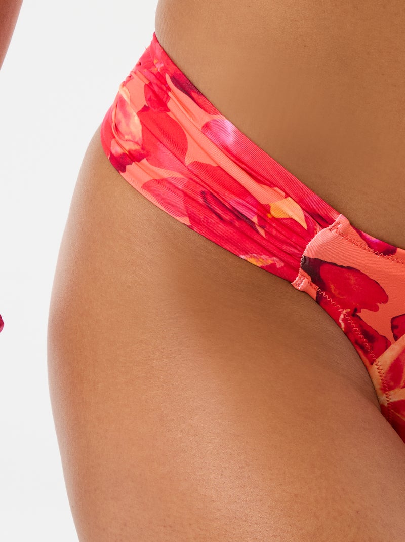 Tanga de bain print fleurs Orange - Kiabi