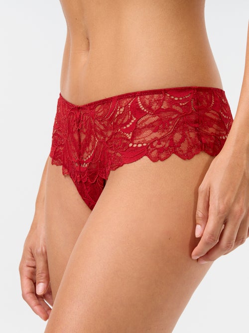 Tanga en dentelle pailletée - Kiabi