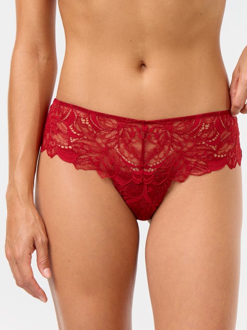 Tanga in pizzo paillettato - Kiabi