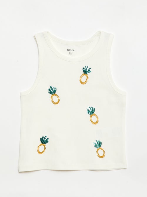 Tank top with fancy embroidery - Kiabi