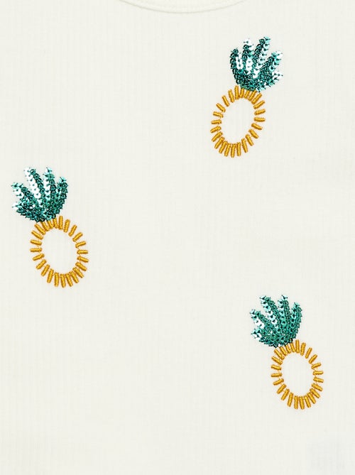 Tank top with fancy embroidery - Kiabi
