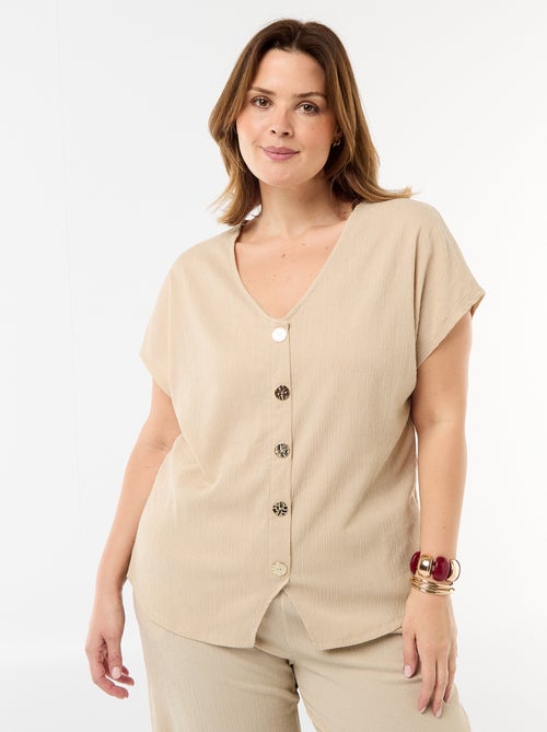 Tank top with gold-tone buttons - Kiabi