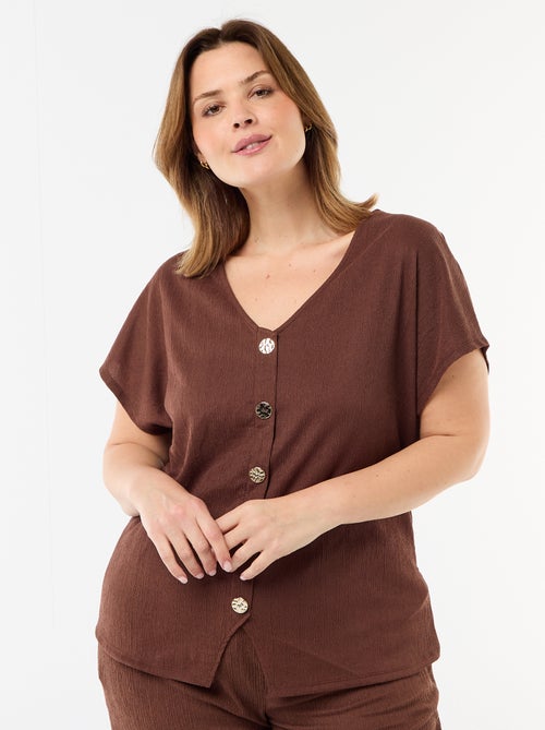 Tank top with gold-tone buttons - Kiabi