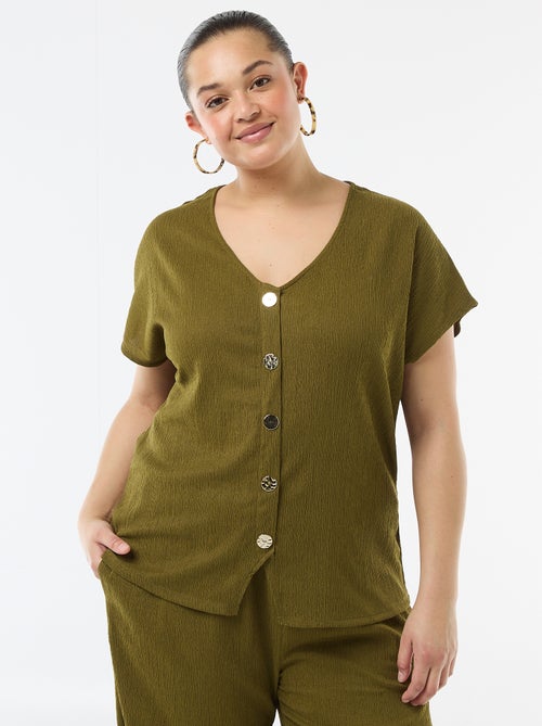 Tank top with gold-tone buttons - Kiabi