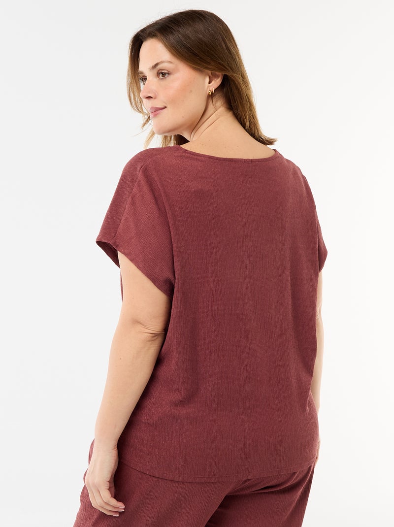 Tank top with gold-tone buttons Red - Kiabi