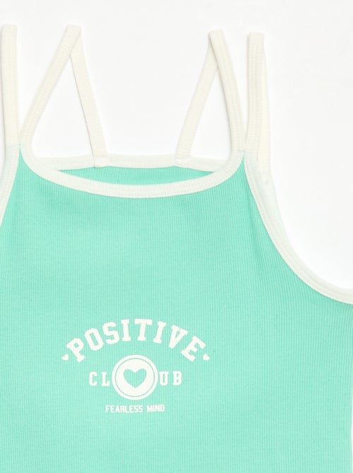 Tank top with thin straps and chest detail - Kiabi