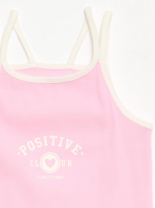 Tank top with thin straps and chest detail - Kiabi