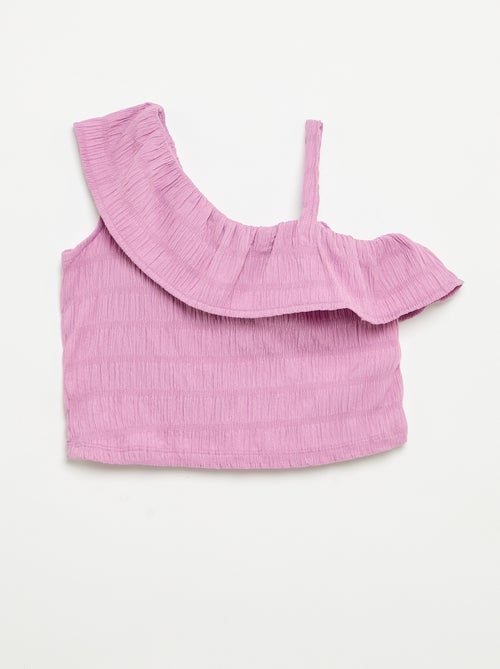 Tanktop aus Waffelstrick mit asymmetrischem Ausschnitt - Kiabi