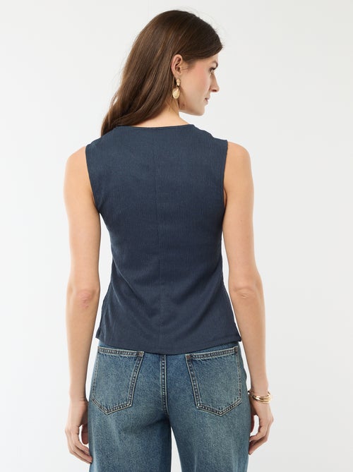 Tanktop mit gehämmerten Goldknöpfen - Kiabi