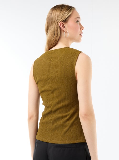 Tanktop mit gehämmerten Goldknöpfen - Kiabi