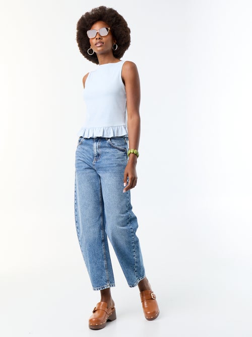 Tanktop mit U-Boot-Ausschnitt und Volant-Saum - Kiabi