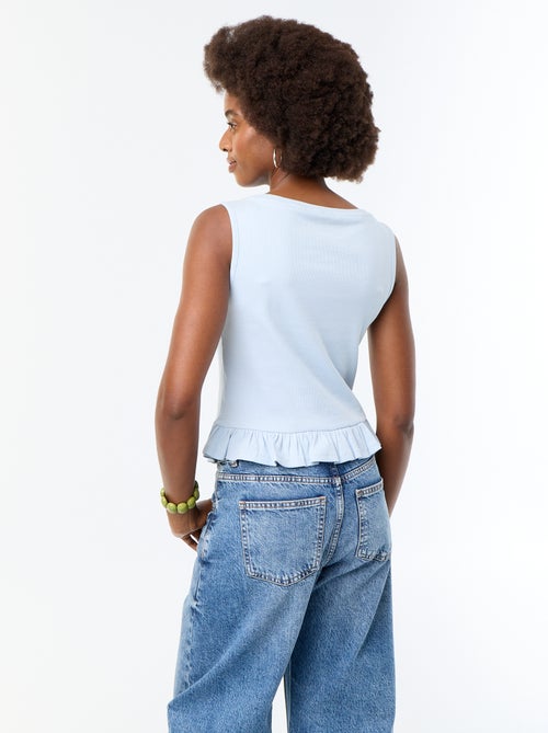 Tanktop mit U-Boot-Ausschnitt und Volant-Saum - Kiabi