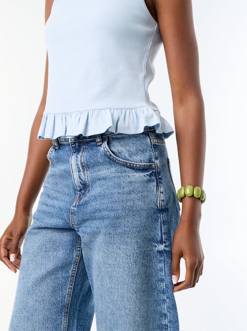 Tanktop mit U-Boot-Ausschnitt und Volant-Saum - Kiabi