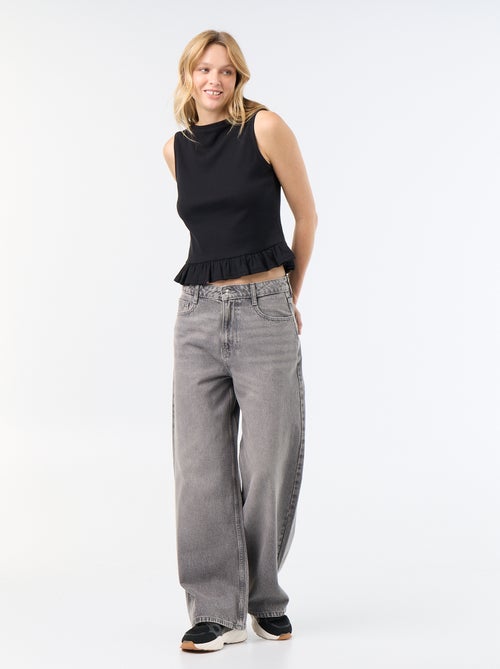 Tanktop mit U-Boot-Ausschnitt und Volant-Saum - Kiabi