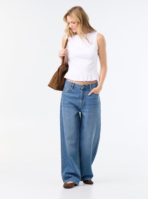 Tanktop mit U-Boot-Ausschnitt und Volant-Saum - Kiabi