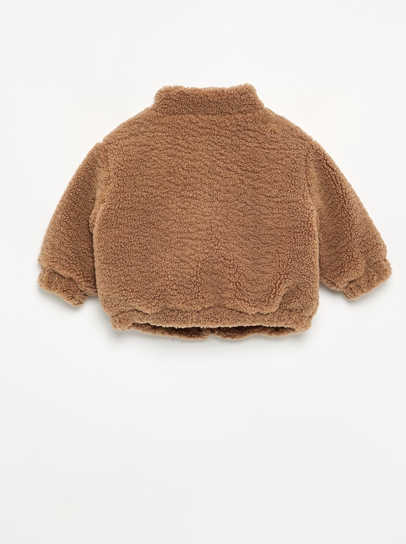 Teddyfleece-Blouson Marron - Kiabi