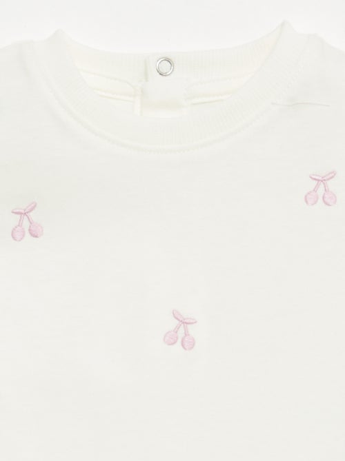 Tee-shirt à manches courtes avec broderies - Kiabi