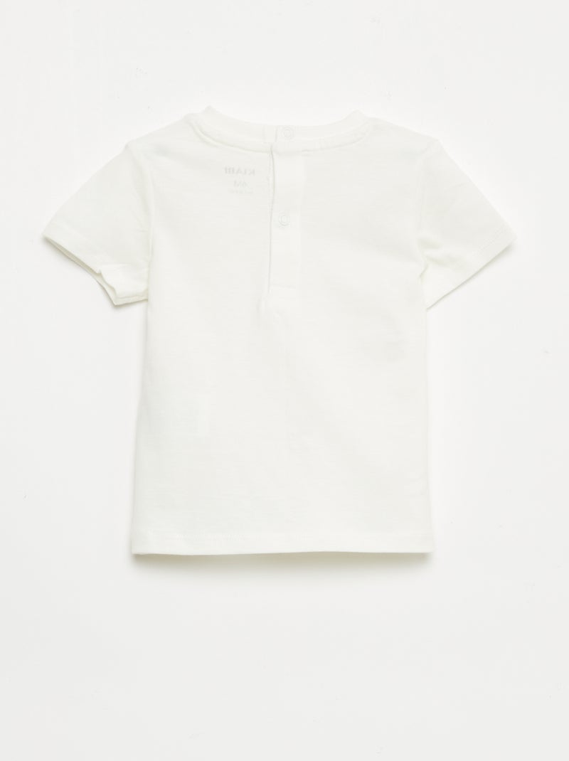 Tee-shirt à manches courtes avec broderies Blanc - Kiabi