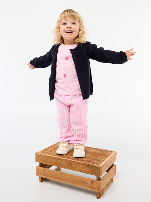 Tee-shirt à manches courtes avec broderies - Kiabi