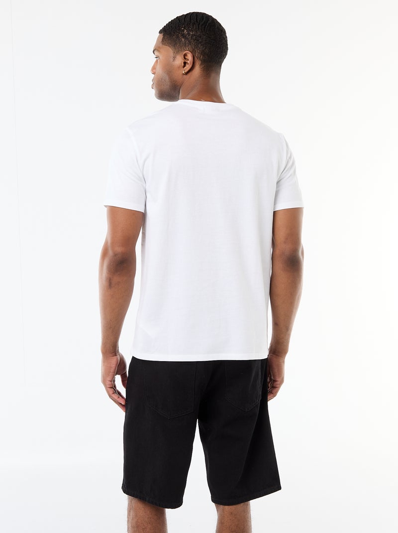 Tee-shirt à manches courtes 'Tupac' Blanc - Kiabi