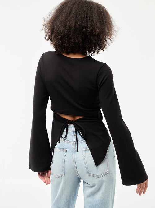 Tee-shirt avec bas du dos ouvert - Kiabi