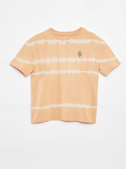 Tee-shirt avec rayures tie and dye - Kiabi