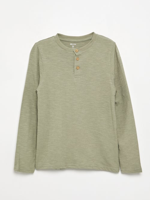 Tee-shirt basique col tunisien - Kiabi Tee-shirt basique col tunisien - Kiabi