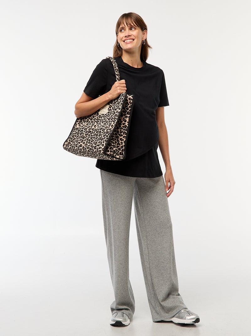 Tee-shirt basique d'allaitement Noir - Kiabi