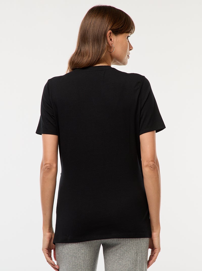 Tee-shirt basique d'allaitement Noir - Kiabi