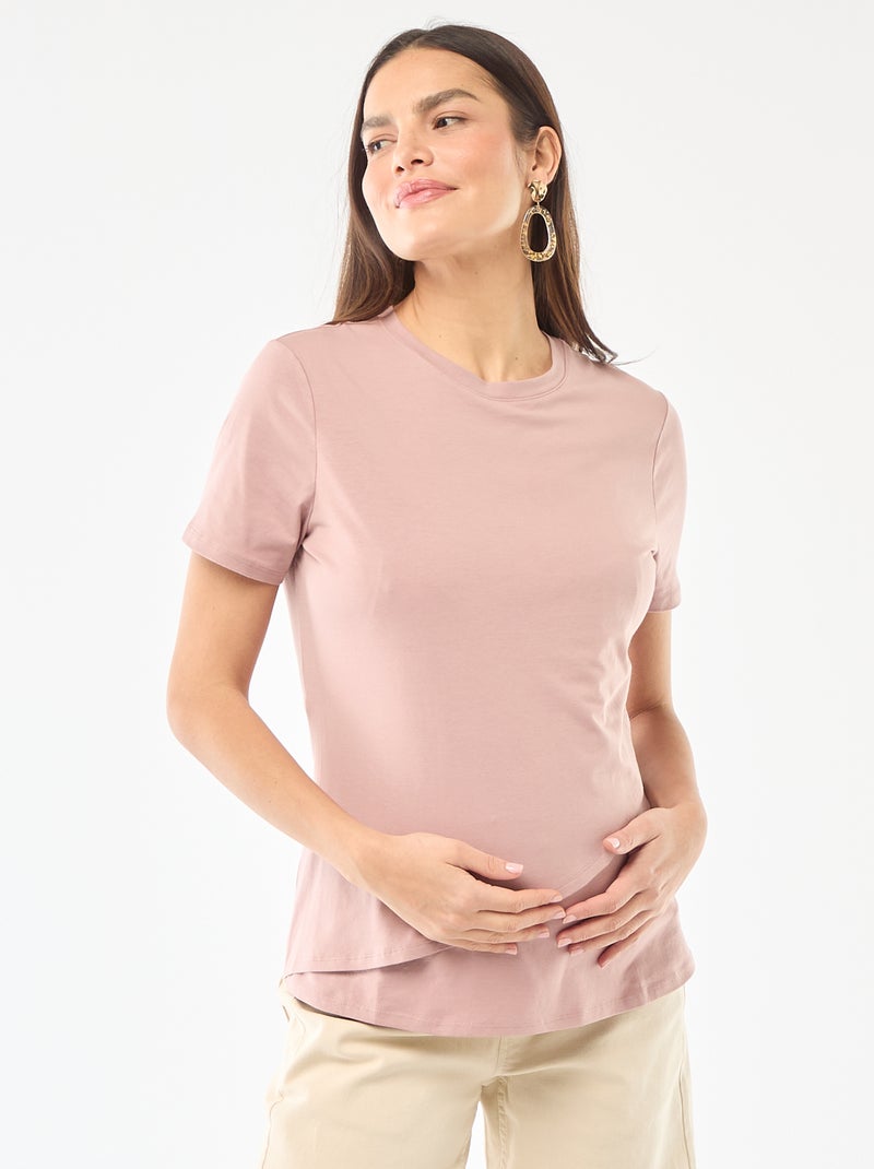 Tee-shirt basique d'allaitement Rose - Kiabi