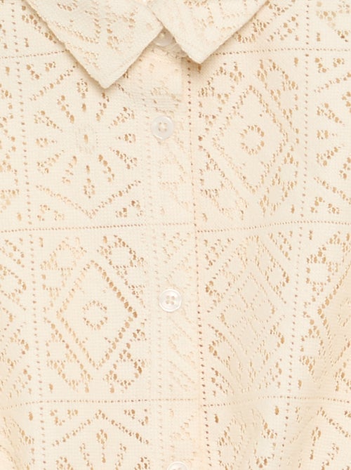 Tee-shirt chemisier en crochet ajouré - Kiabi Tee-shirt chemisier en crochet ajouré - Kiabi